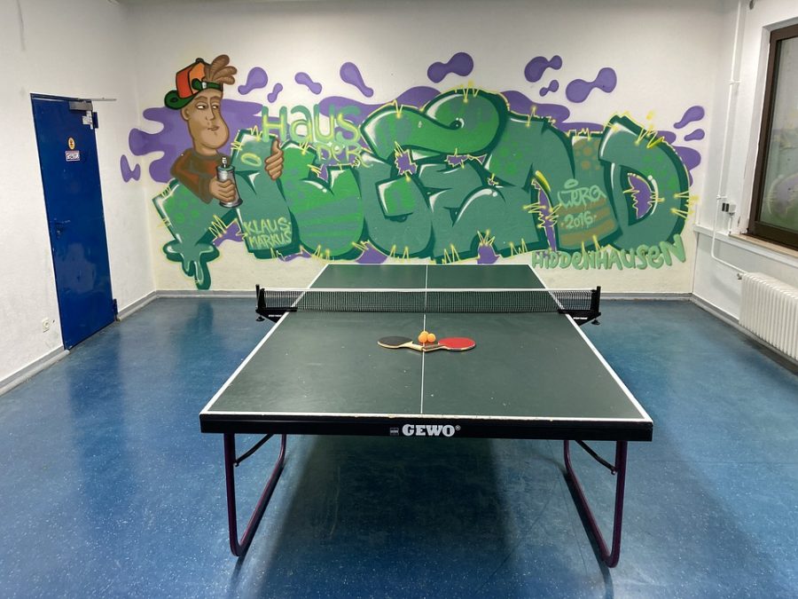 SPORTNOW Mesa de Ping Pong Plegable con Ruedas para Interior y
