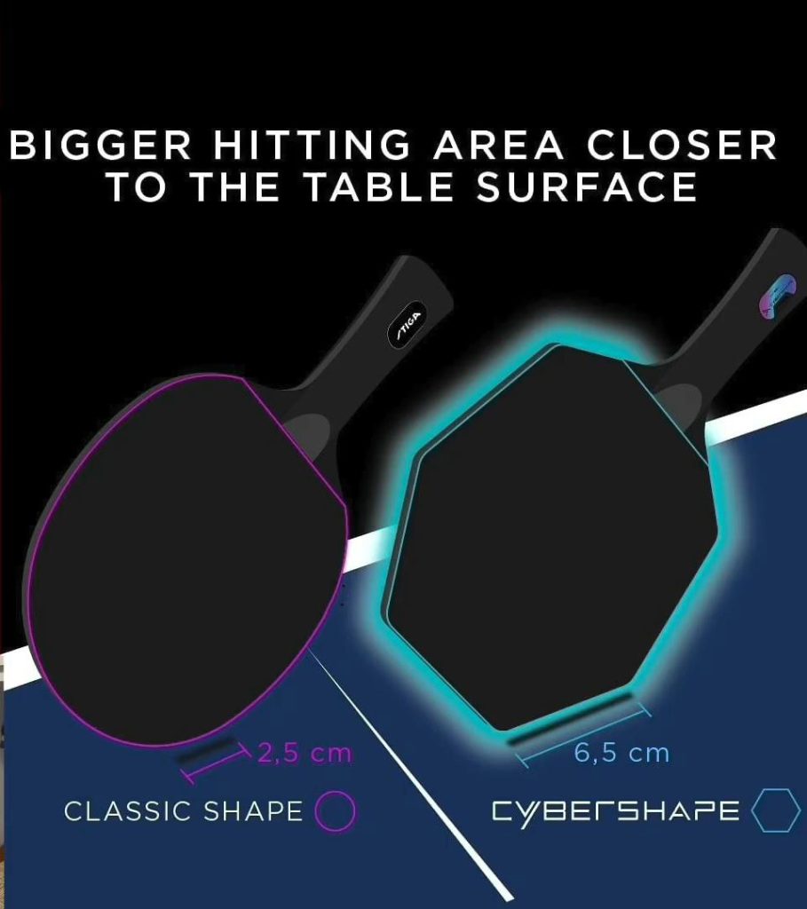 Aumento de la superficie de golpeo en bolas cerca de la mesa con Stiga Cybershape