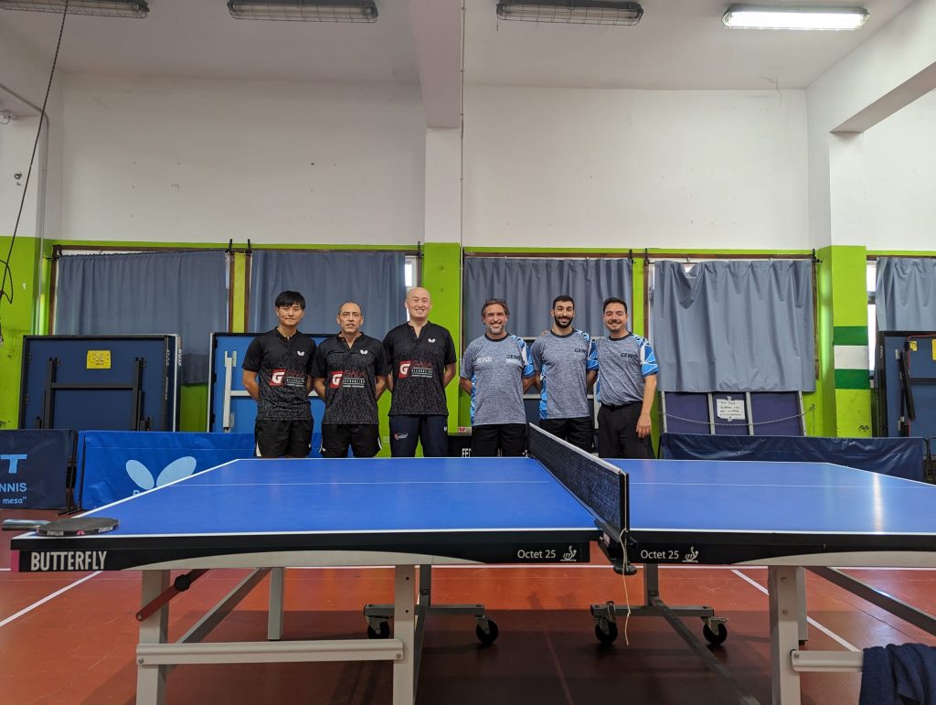 Foto equipos El Palo VS Gala Decoración Benalmádena de Liga Andalucía de Tenis de Mesa